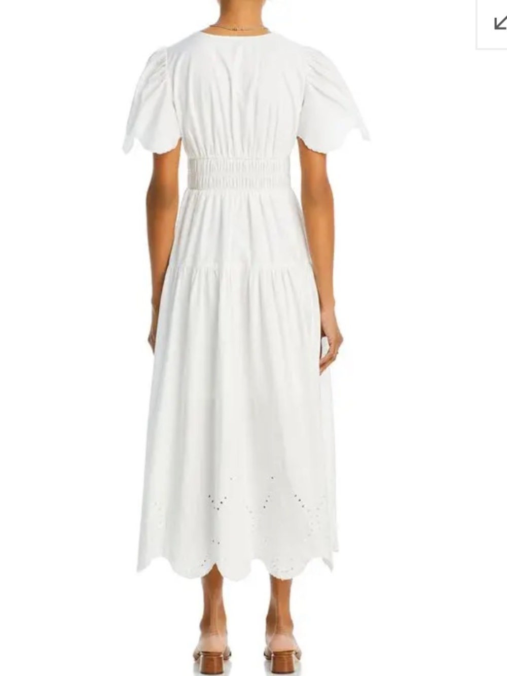 Moon River Pleated Eyelet Tiered Midi Dress white - Picture 2 of 6